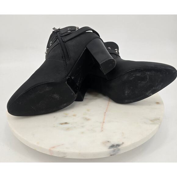 Venus Black Studded Buckle Boots - Picture 7 of 9